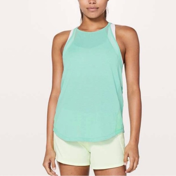 Lululemon Run Off Route Tank Top Size 4 Heathered Washed Marsh - Picture 1 of 10